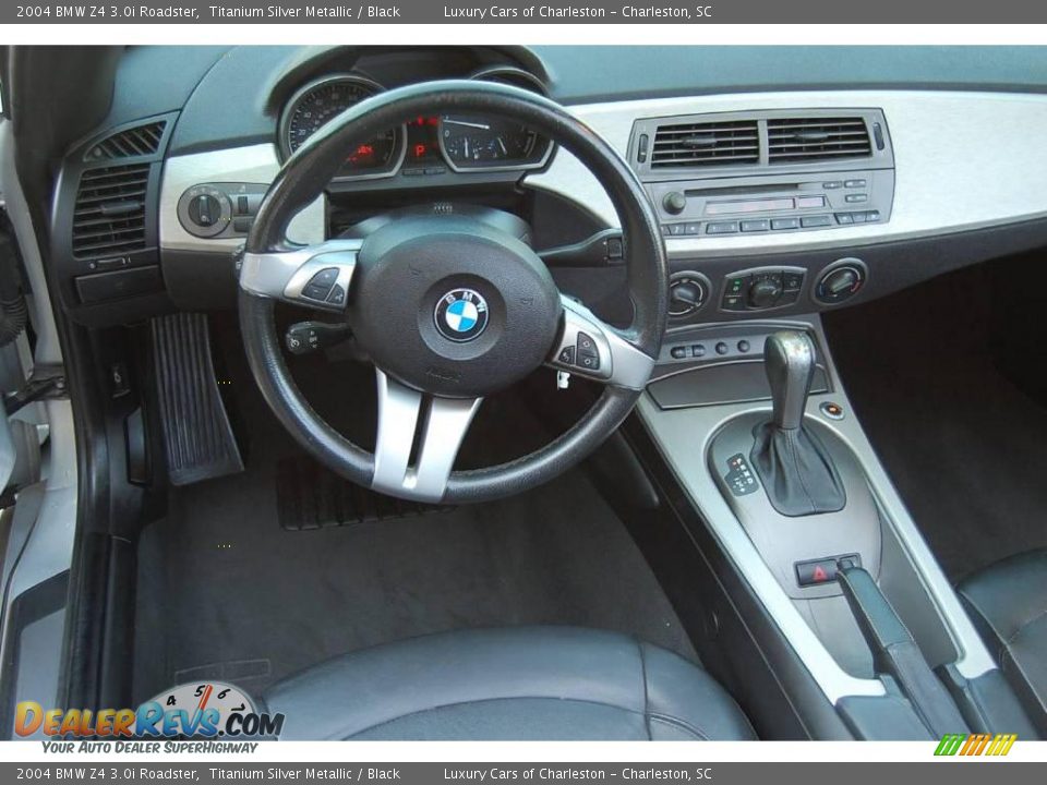 2004 BMW Z4 3.0i Roadster Titanium Silver Metallic / Black Photo #3