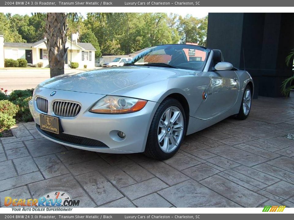 2004 BMW Z4 3.0i Roadster Titanium Silver Metallic / Black Photo #12