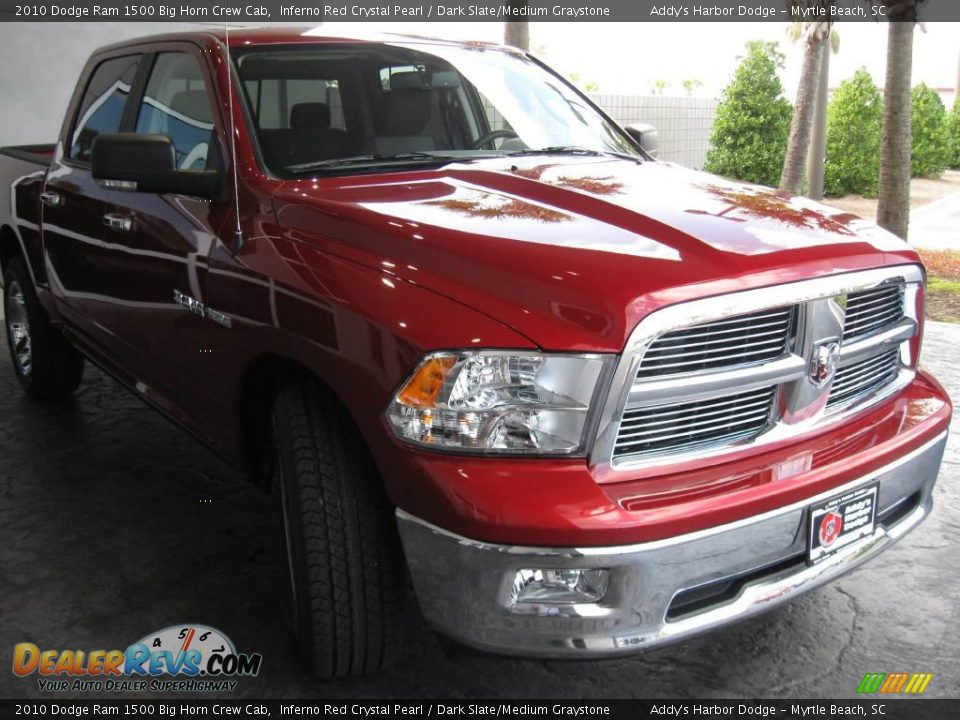 2010 Dodge Ram 1500 Big Horn Crew Cab Inferno Red Crystal Pearl / Dark Slate/Medium Graystone Photo #3