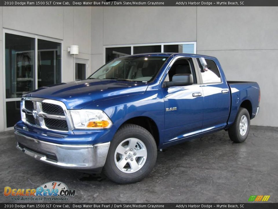 2010 Dodge Ram 1500 SLT Crew Cab Deep Water Blue Pearl / Dark Slate/Medium Graystone Photo #1