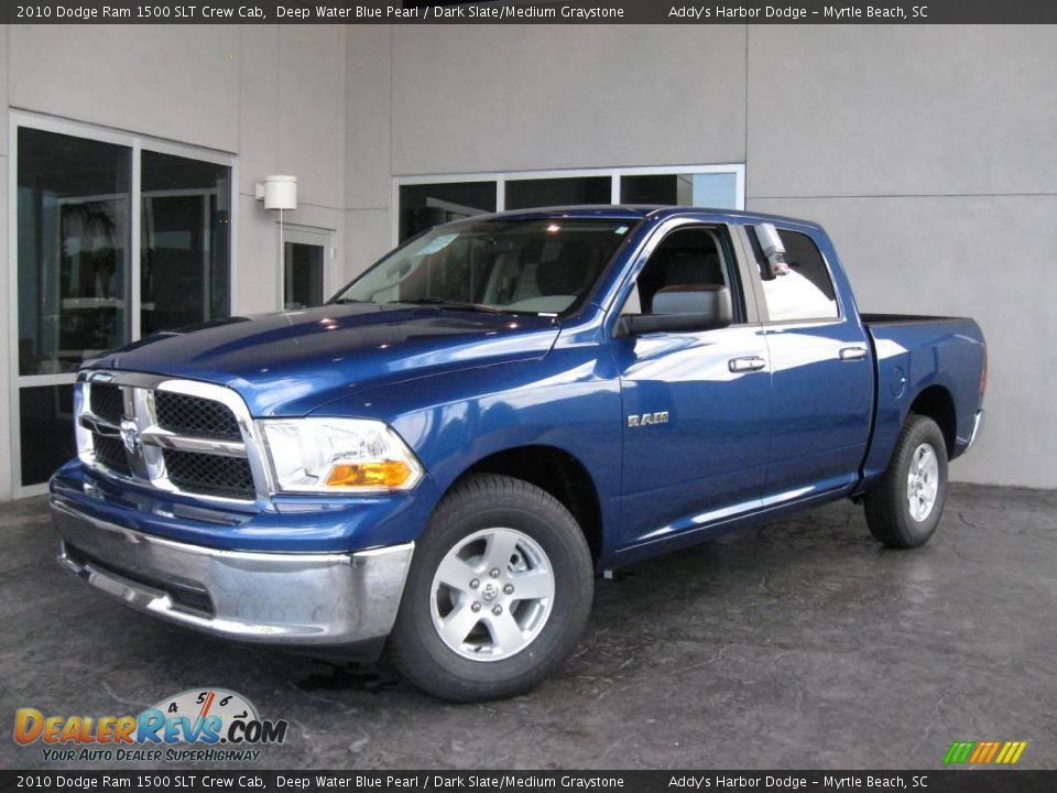 2010 Dodge Ram 1500 SLT Crew Cab Deep Water Blue Pearl / Dark Slate/Medium Graystone Photo #2