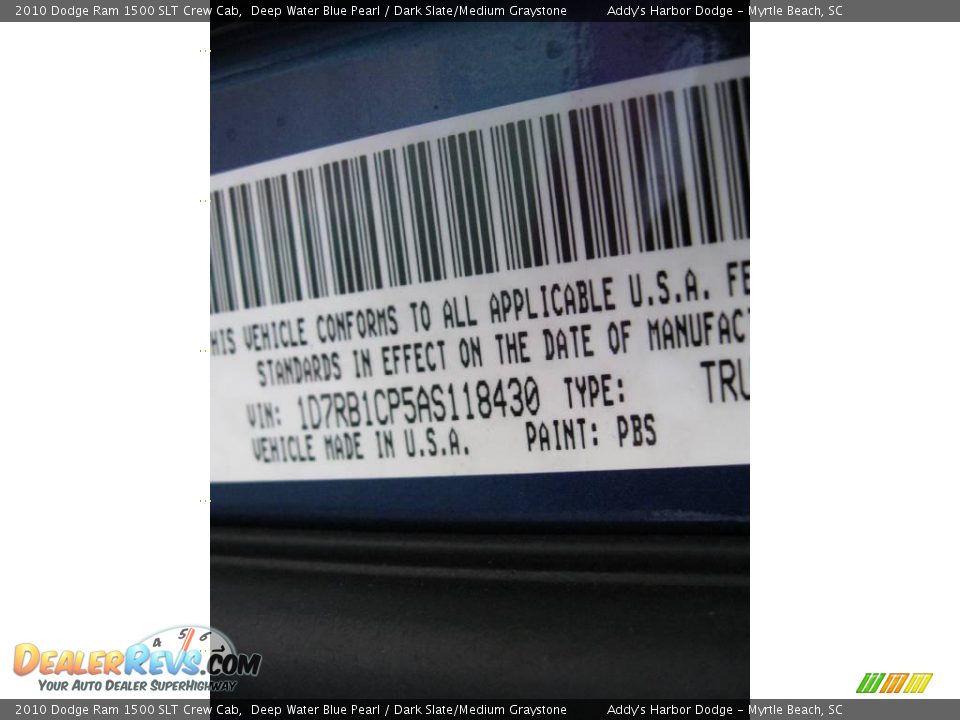 2010 Dodge Ram 1500 SLT Crew Cab Deep Water Blue Pearl / Dark Slate/Medium Graystone Photo #27