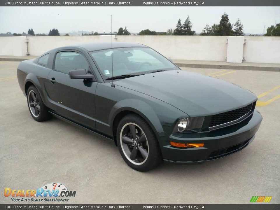 2008 Ford Mustang Bullitt Coupe Highland Green Metallic / Dark Charcoal Photo #1