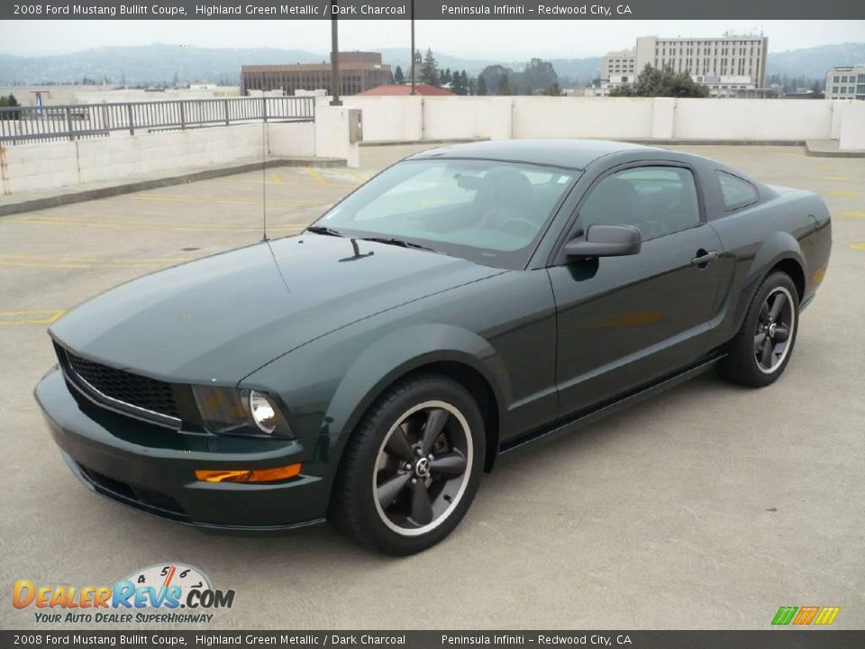 2008 Ford Mustang Bullitt Coupe Highland Green Metallic / Dark Charcoal Photo #3