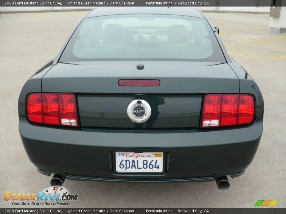 2008 Ford Mustang Bullitt Coupe Highland Green Metallic / Dark Charcoal Photo #5