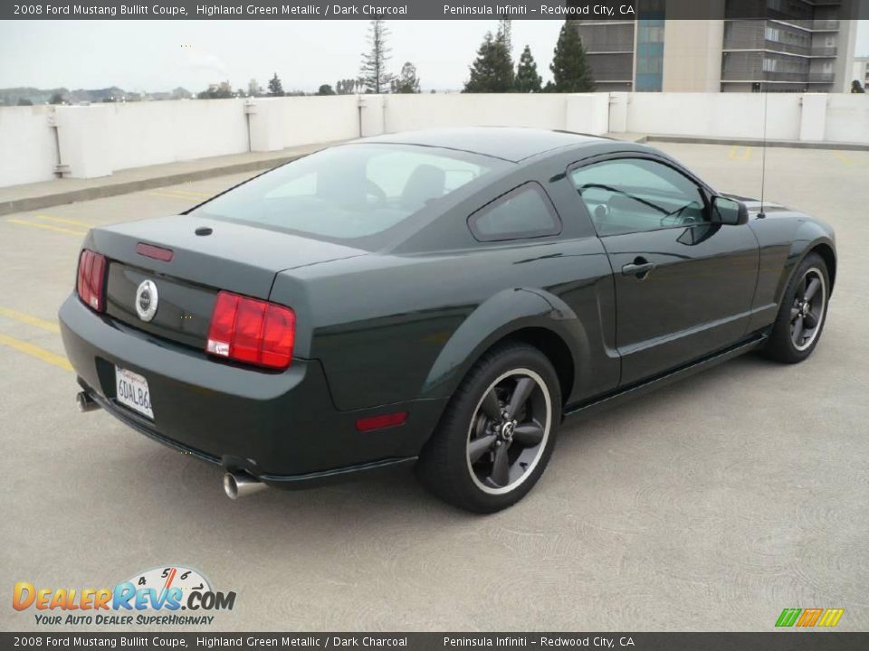 2008 Ford Mustang Bullitt Coupe Highland Green Metallic / Dark Charcoal Photo #6
