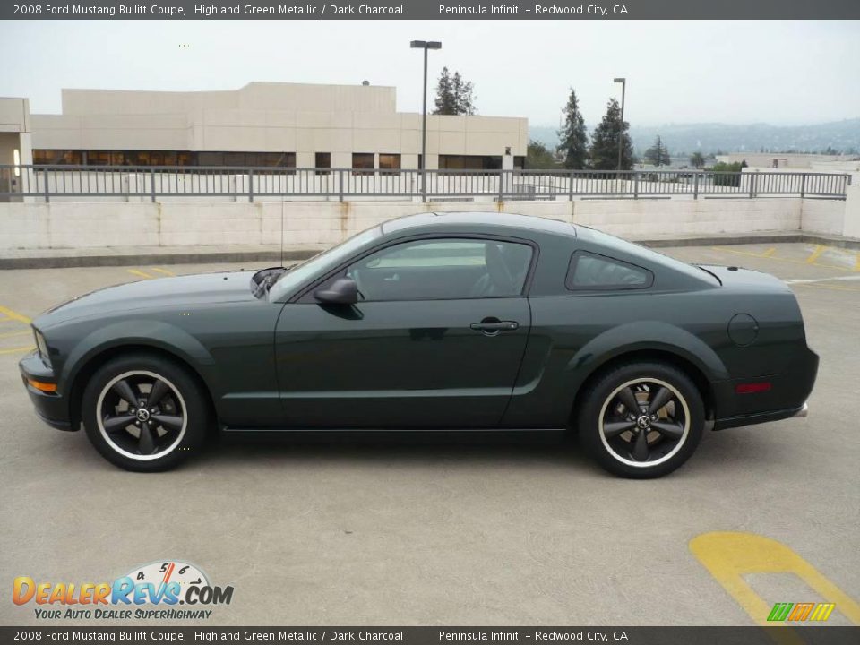 2008 Ford Mustang Bullitt Coupe Highland Green Metallic / Dark Charcoal Photo #8