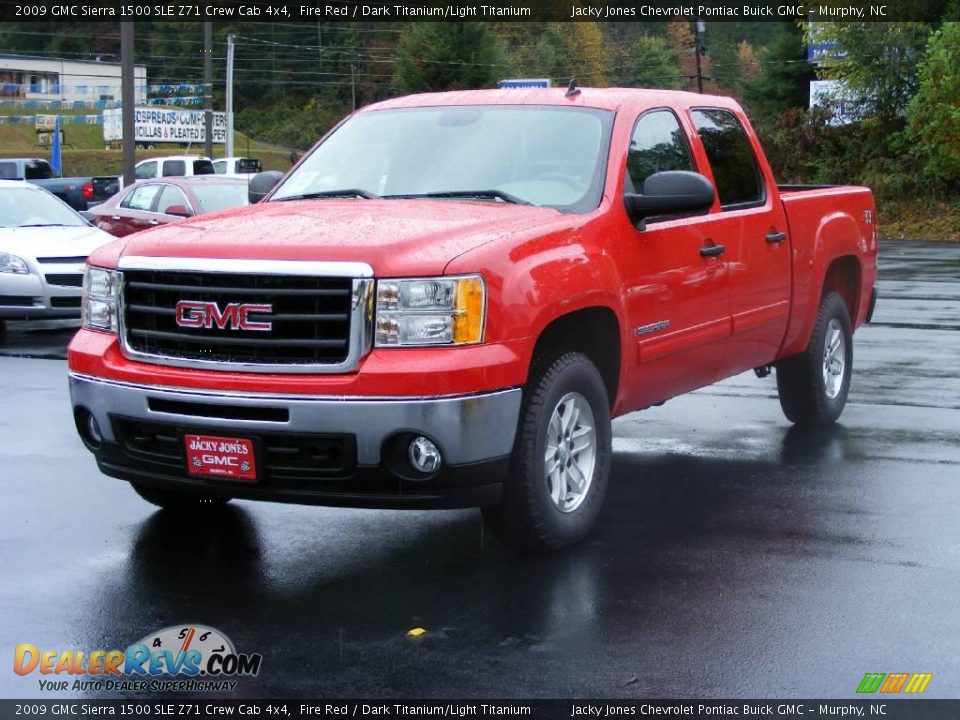 2009 GMC Sierra 1500 SLE Z71 Crew Cab 4x4 Fire Red / Dark Titanium/Light Titanium Photo #4