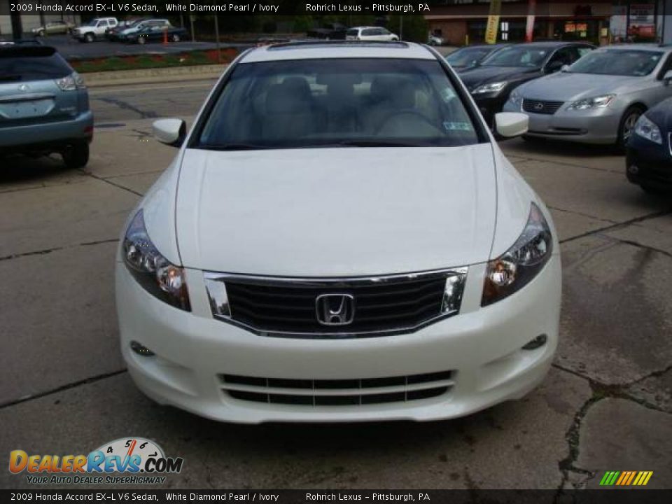2009 Honda Accord EX-L V6 Sedan White Diamond Pearl / Ivory Photo #6