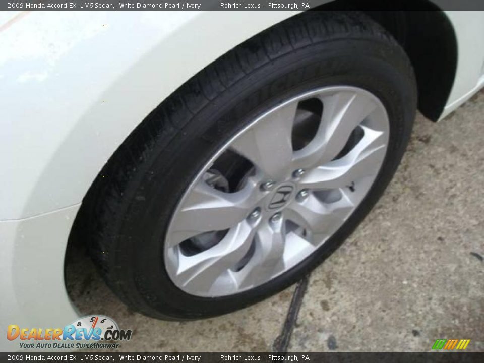 2009 Honda Accord EX-L V6 Sedan White Diamond Pearl / Ivory Photo #7