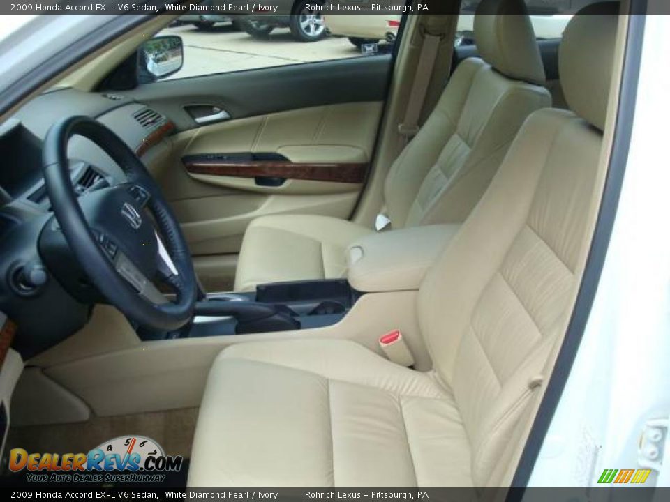 2009 Honda Accord EX-L V6 Sedan White Diamond Pearl / Ivory Photo #8