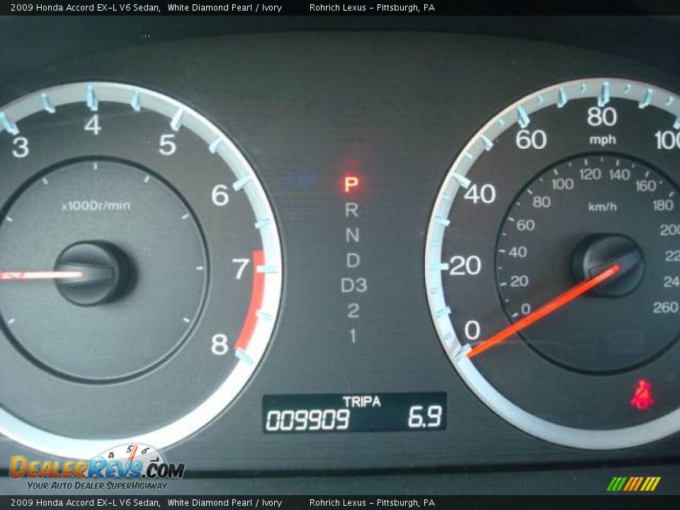 2009 Honda Accord EX-L V6 Sedan White Diamond Pearl / Ivory Photo #15