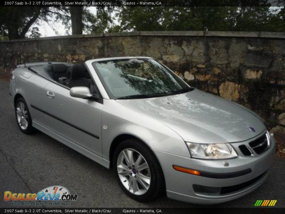 2007 Saab 9-3 2.0T Convertible Silver Metallic / Black/Gray Photo #1
