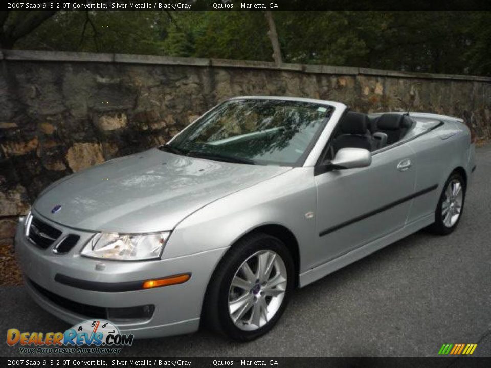2007 Saab 9-3 2.0T Convertible Silver Metallic / Black/Gray Photo #2