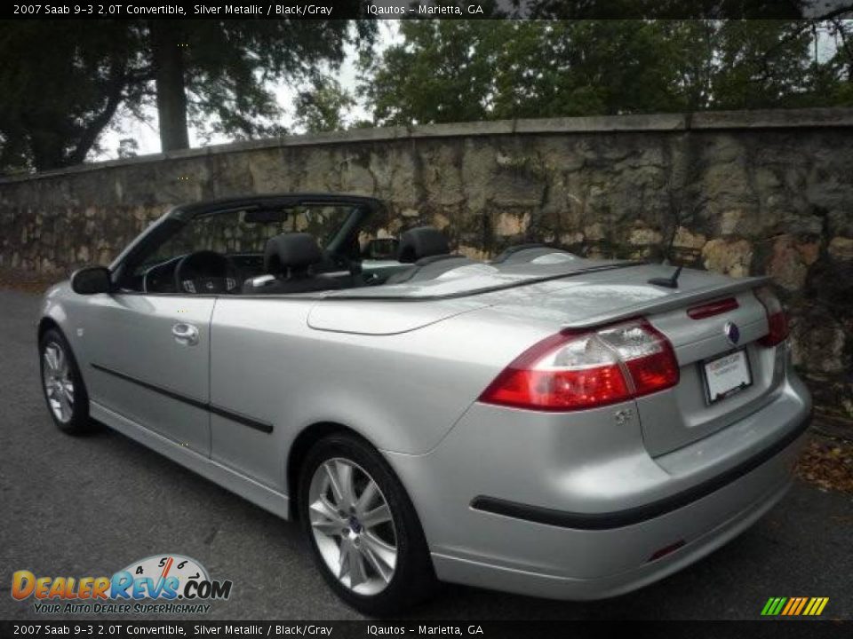 2007 Saab 9-3 2.0T Convertible Silver Metallic / Black/Gray Photo #3