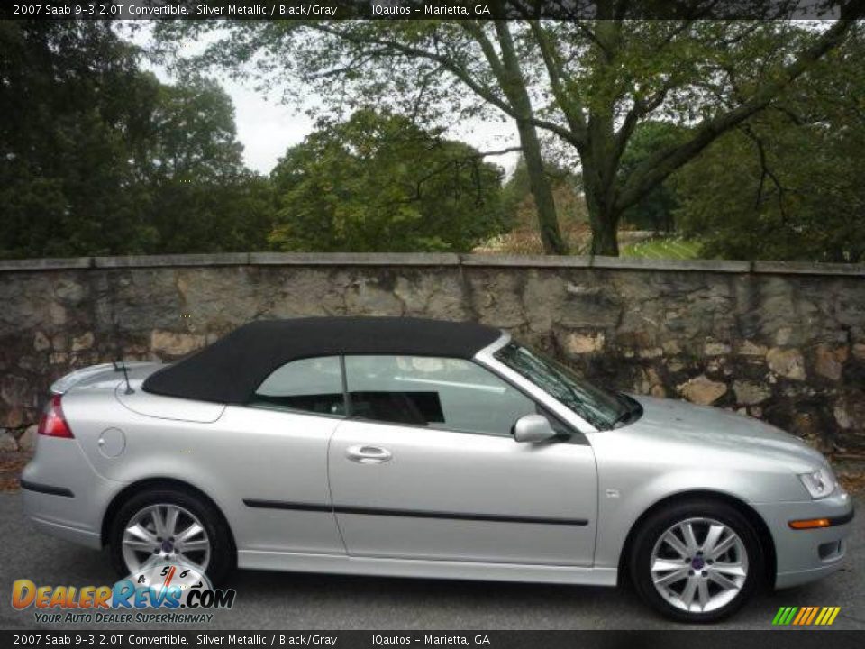 2007 Saab 9-3 2.0T Convertible Silver Metallic / Black/Gray Photo #6