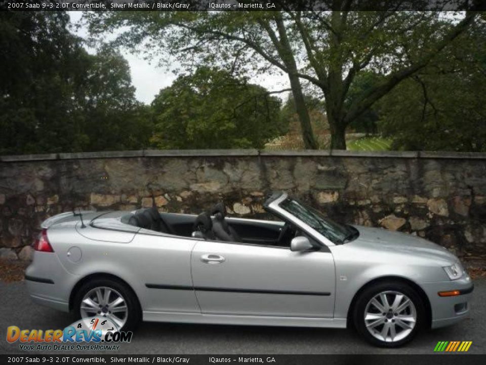 2007 Saab 9-3 2.0T Convertible Silver Metallic / Black/Gray Photo #11