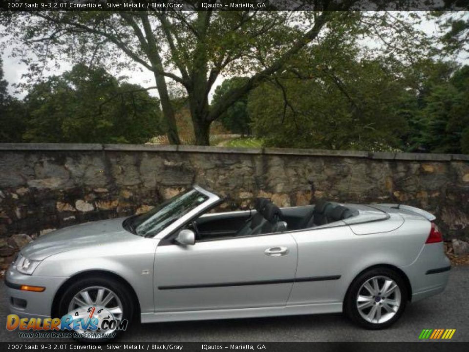 2007 Saab 9-3 2.0T Convertible Silver Metallic / Black/Gray Photo #12