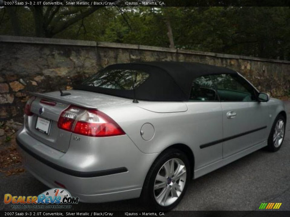 2007 Saab 9-3 2.0T Convertible Silver Metallic / Black/Gray Photo #13