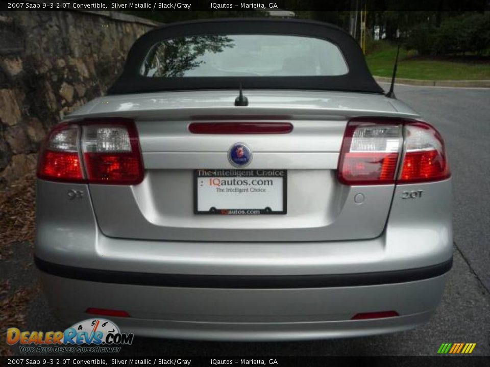 2007 Saab 9-3 2.0T Convertible Silver Metallic / Black/Gray Photo #15