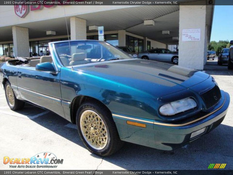 1993 Chrysler Lebaron GTC Convertible Emerald Green Pearl / Beige Photo #1