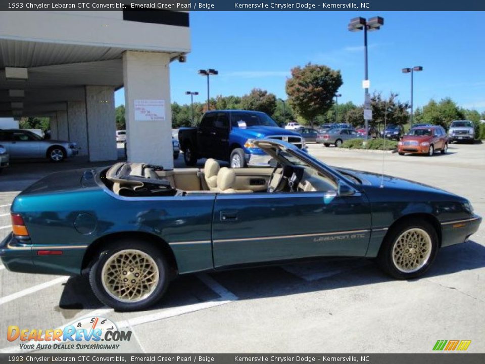 1993 Chrysler Lebaron GTC Convertible Emerald Green Pearl / Beige Photo #2