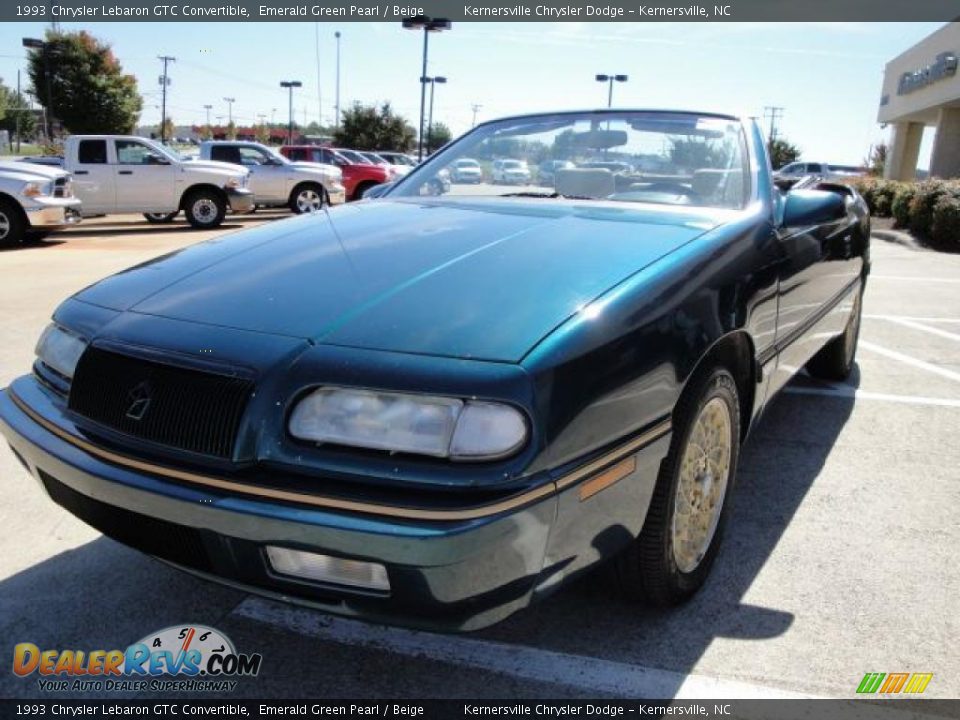 1993 Chrysler Lebaron GTC Convertible Emerald Green Pearl / Beige Photo #7