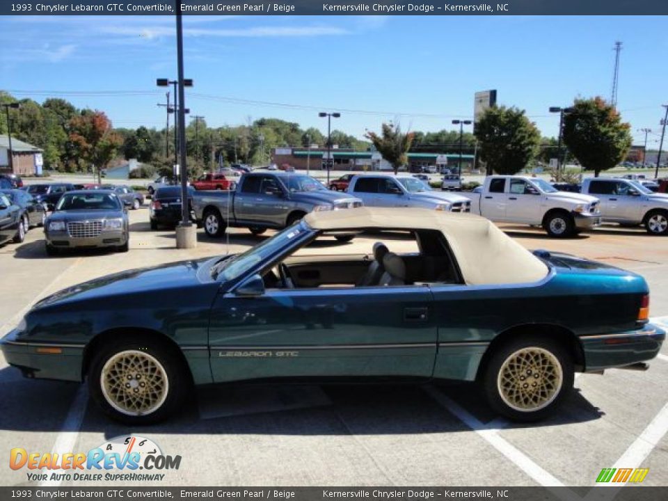 1993 Chrysler Lebaron GTC Convertible Emerald Green Pearl / Beige Photo #13