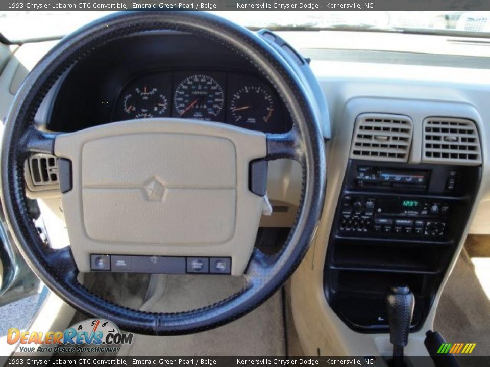 1993 Chrysler Lebaron GTC Convertible Emerald Green Pearl / Beige Photo #14