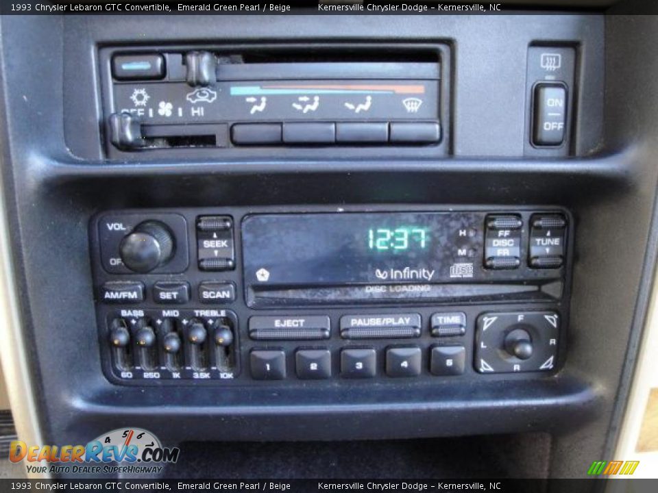 1993 Chrysler Lebaron GTC Convertible Emerald Green Pearl / Beige Photo #15