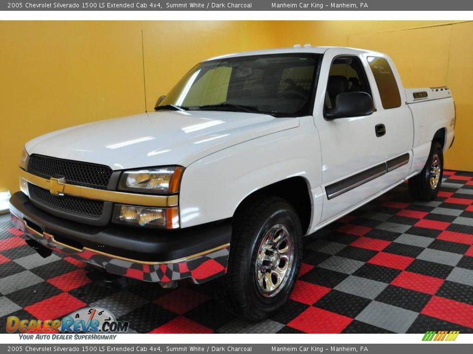 2005 Chevrolet Silverado 1500 LS Extended Cab 4x4 Summit White / Dark Charcoal Photo #3