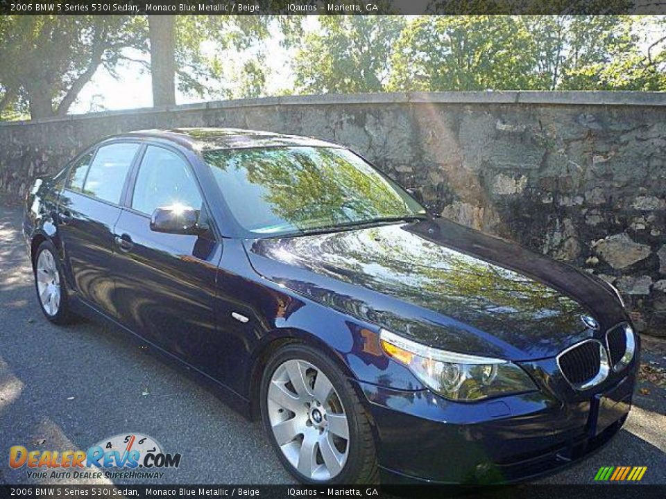 2006 BMW 5 Series 530i Sedan Monaco Blue Metallic / Beige Photo #1