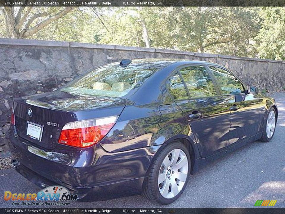 2006 BMW 5 Series 530i Sedan Monaco Blue Metallic / Beige Photo #4