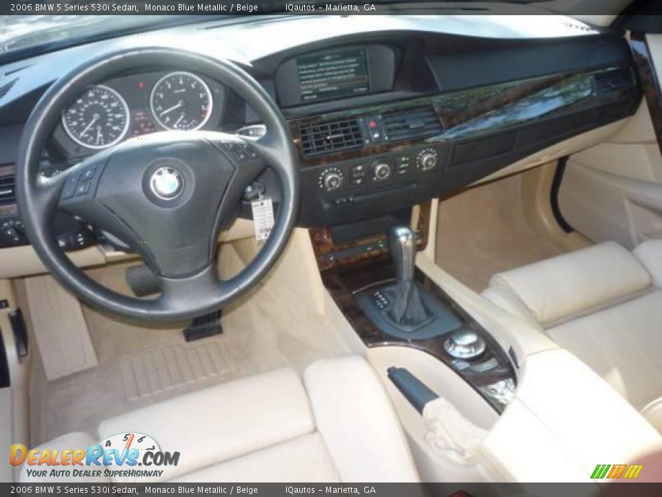 2006 BMW 5 Series 530i Sedan Monaco Blue Metallic / Beige Photo #7