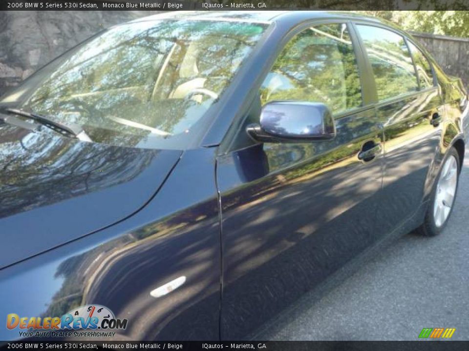 2006 BMW 5 Series 530i Sedan Monaco Blue Metallic / Beige Photo #13
