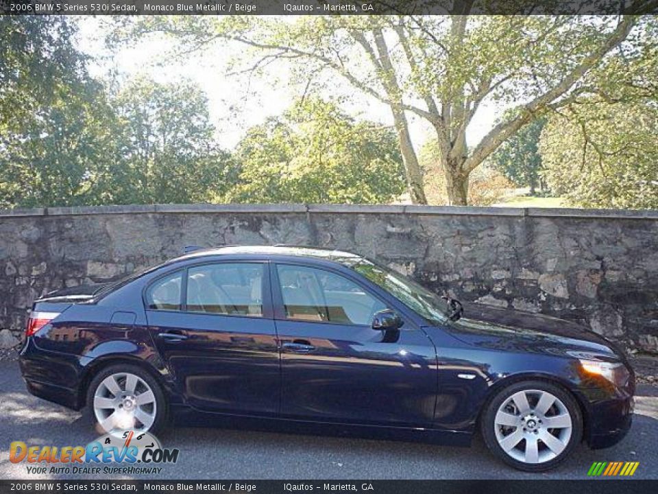 2006 BMW 5 Series 530i Sedan Monaco Blue Metallic / Beige Photo #17