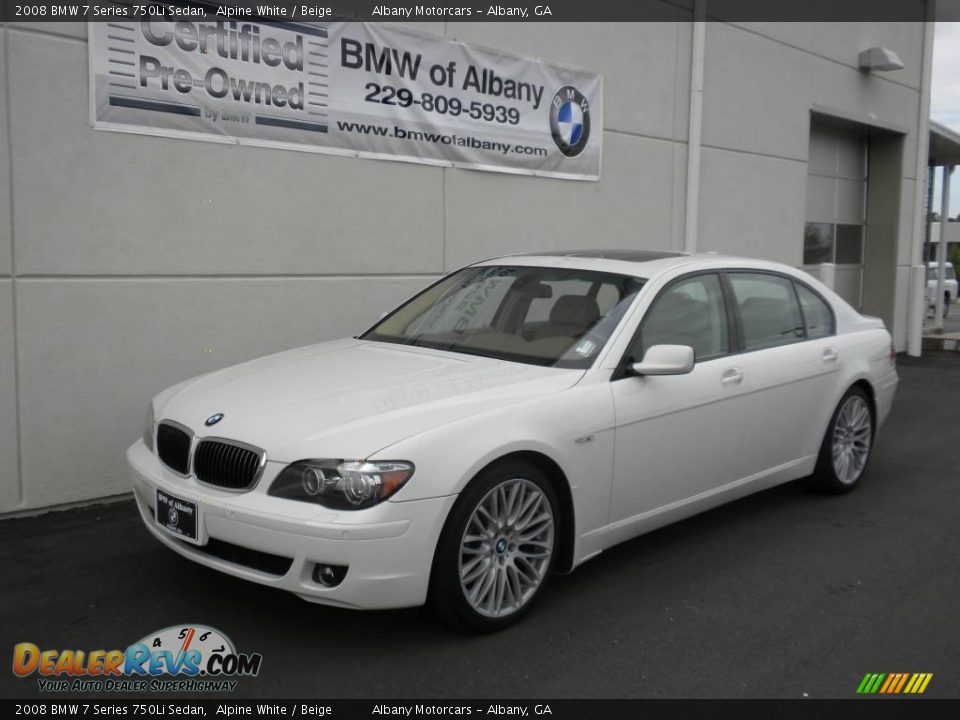 2008 BMW 7 Series 750Li Sedan Alpine White / Beige Photo #2