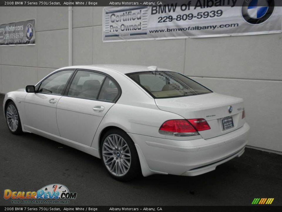 2008 BMW 7 Series 750Li Sedan Alpine White / Beige Photo #3