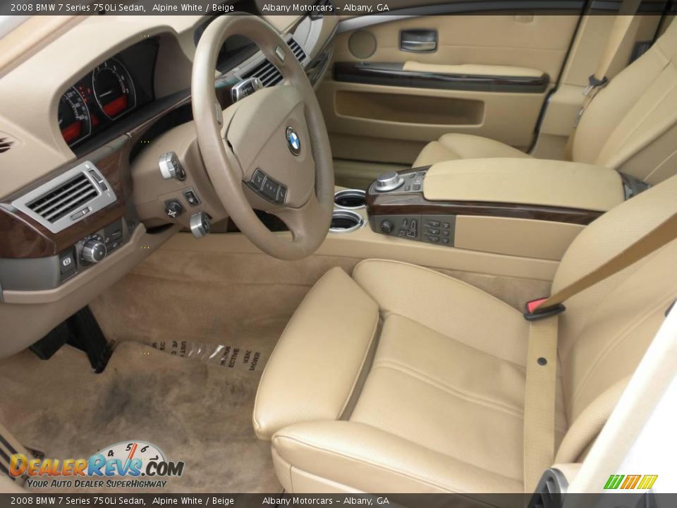 2008 BMW 7 Series 750Li Sedan Alpine White / Beige Photo #6