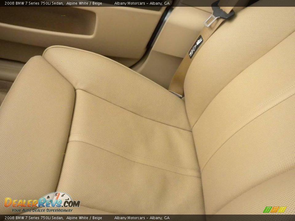 2008 BMW 7 Series 750Li Sedan Alpine White / Beige Photo #10