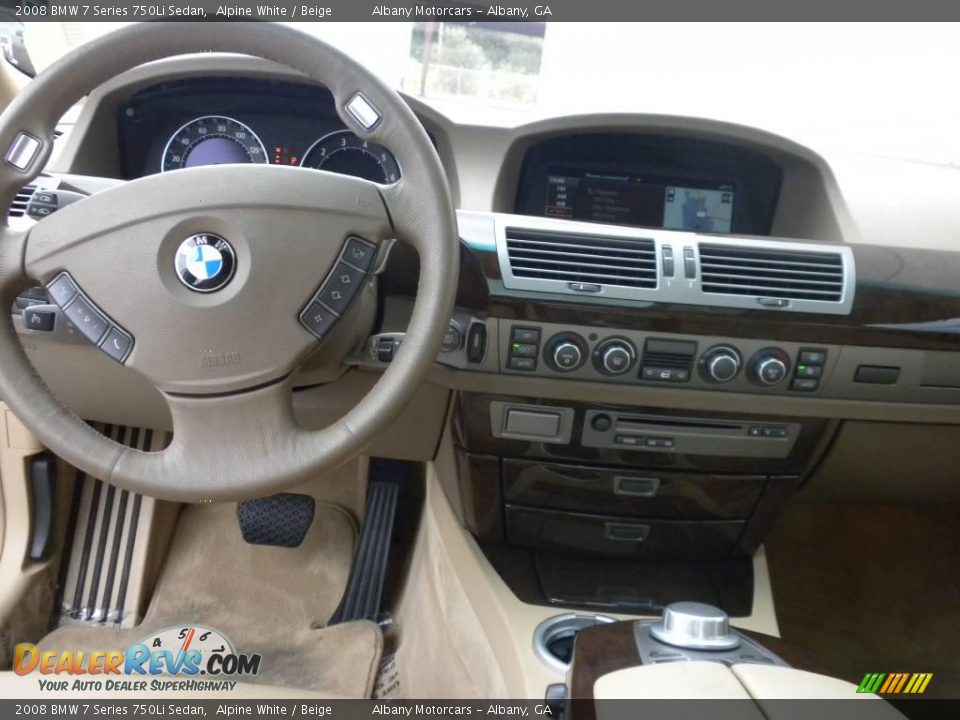 2008 BMW 7 Series 750Li Sedan Alpine White / Beige Photo #14