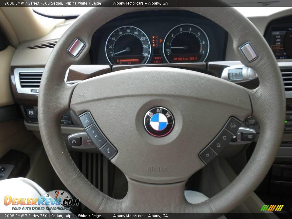 2008 BMW 7 Series 750Li Sedan Alpine White / Beige Photo #15