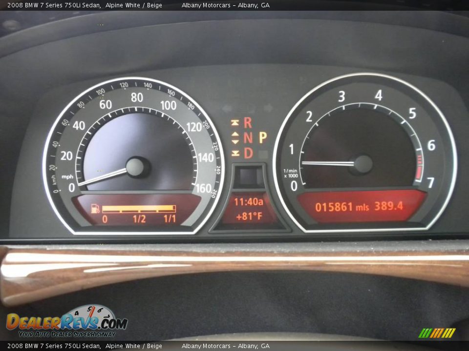2008 BMW 7 Series 750Li Sedan Alpine White / Beige Photo #16