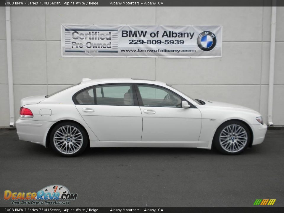 2008 BMW 7 Series 750Li Sedan Alpine White / Beige Photo #22