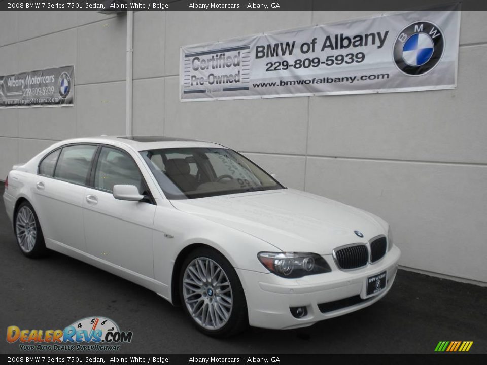 2008 BMW 7 Series 750Li Sedan Alpine White / Beige Photo #23