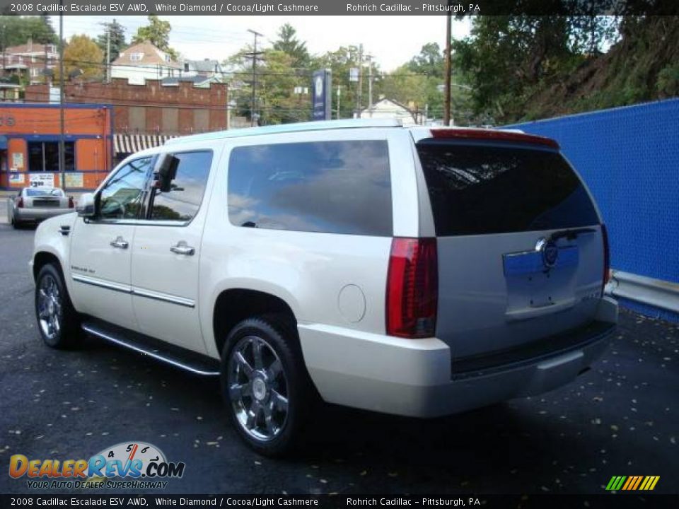 2008 Cadillac Escalade ESV AWD White Diamond / Cocoa/Light Cashmere Photo #3