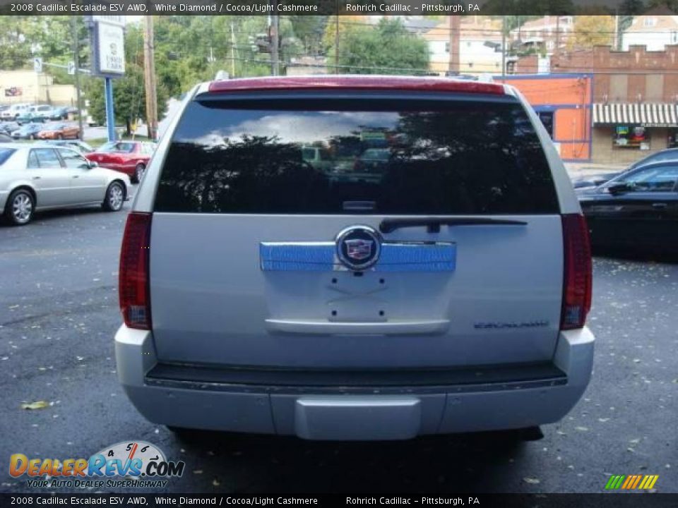 2008 Cadillac Escalade ESV AWD White Diamond / Cocoa/Light Cashmere Photo #4