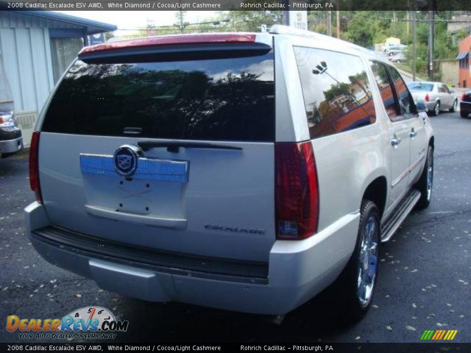 2008 Cadillac Escalade ESV AWD White Diamond / Cocoa/Light Cashmere Photo #5