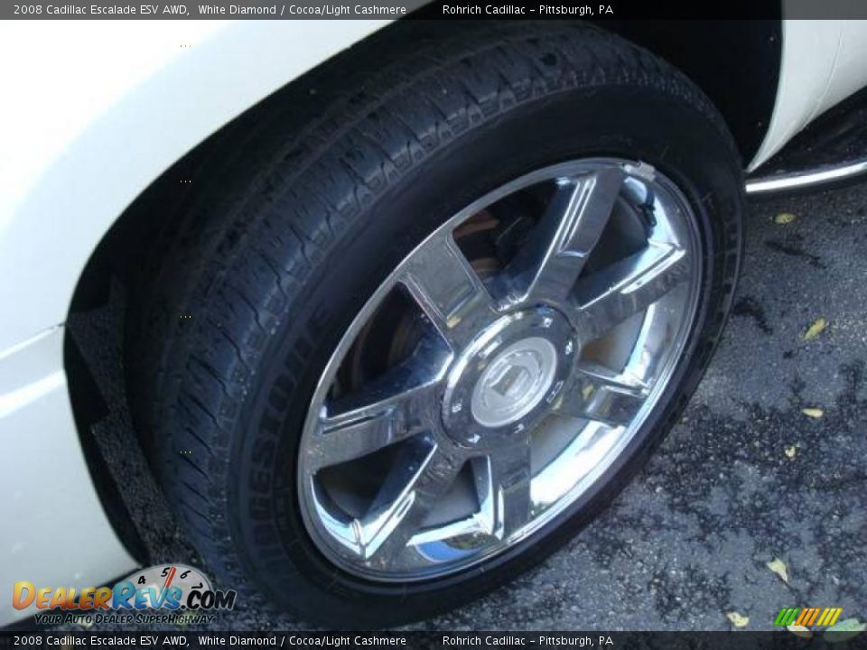 2008 Cadillac Escalade ESV AWD White Diamond / Cocoa/Light Cashmere Photo #9
