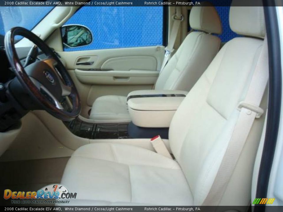 2008 Cadillac Escalade ESV AWD White Diamond / Cocoa/Light Cashmere Photo #10